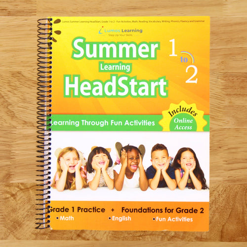 Lumos Summer Learning HeadStart, Grade 1 to 2 - Fun Activities, Math, Reading, Vocabulary, Writing, Phonics, Fluency and Grammar: Standards-Aligned ... (Summer Learning HeadStart by Lumos Learning)