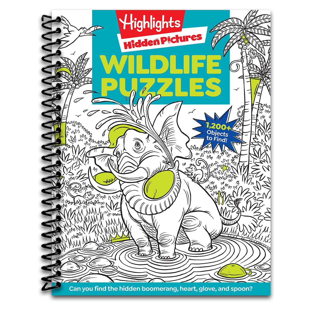 Wildlife Puzzles: Wildlife-Themed Hidden Pictures Puzzles for Kids 6 and Up, Search and Find Over 1,200 Hidden Objects in this Highlights Activity Book (Spiral bound)