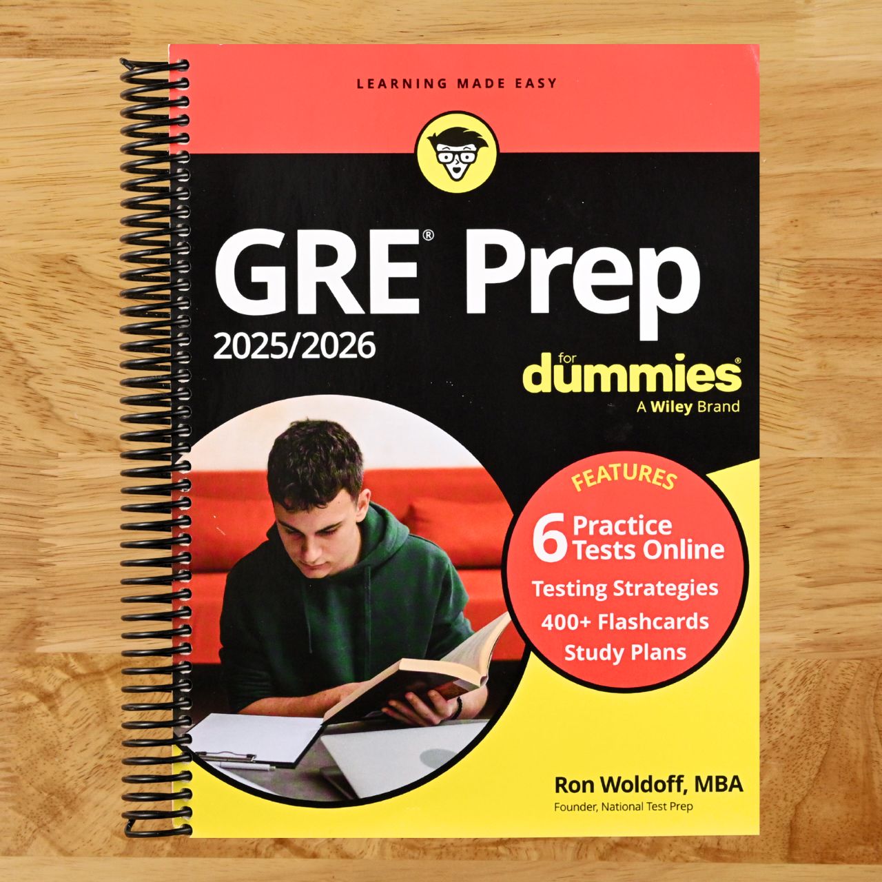 GRE Prep 2025/2026 For Dummies: Book + 6 Practice Tests + 400 Flashcards Online (For Dummies: Learning Made Easy) (Spiral bound) Happy Coil spiral bound book