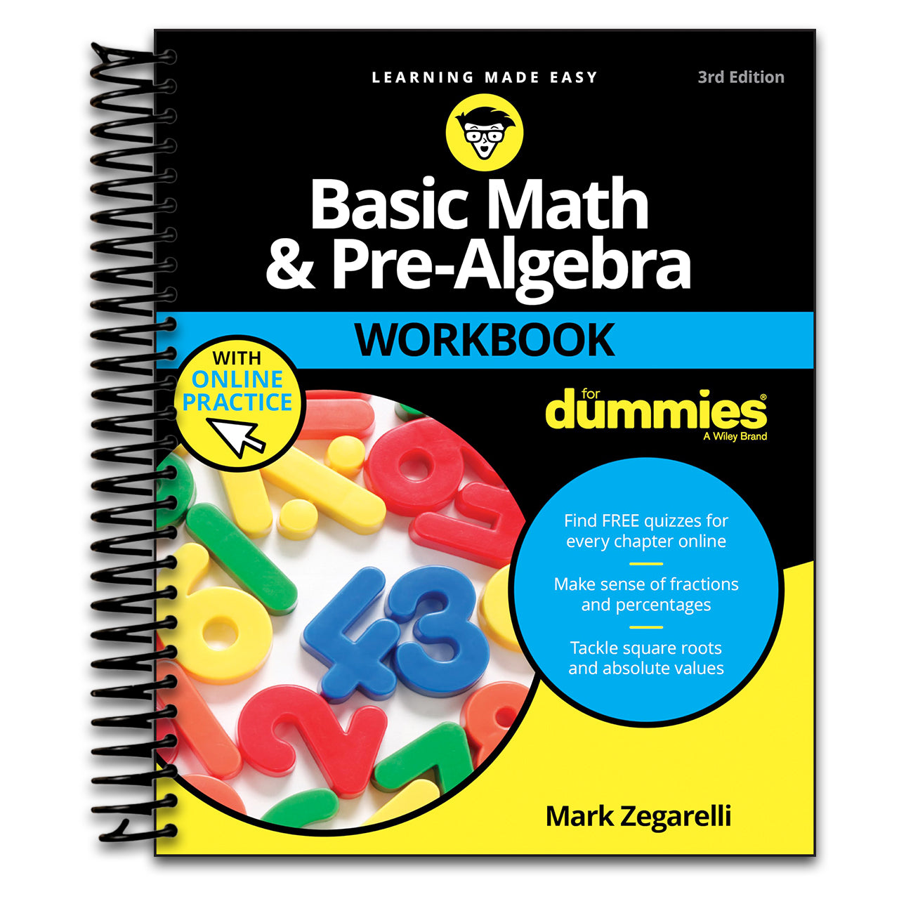 Basic Math & Pre-Algebra Workbook For Dummies with Online Practice (For Dummies (Lifestyle)) (Spiral bound) Happy Coil spiral bound book