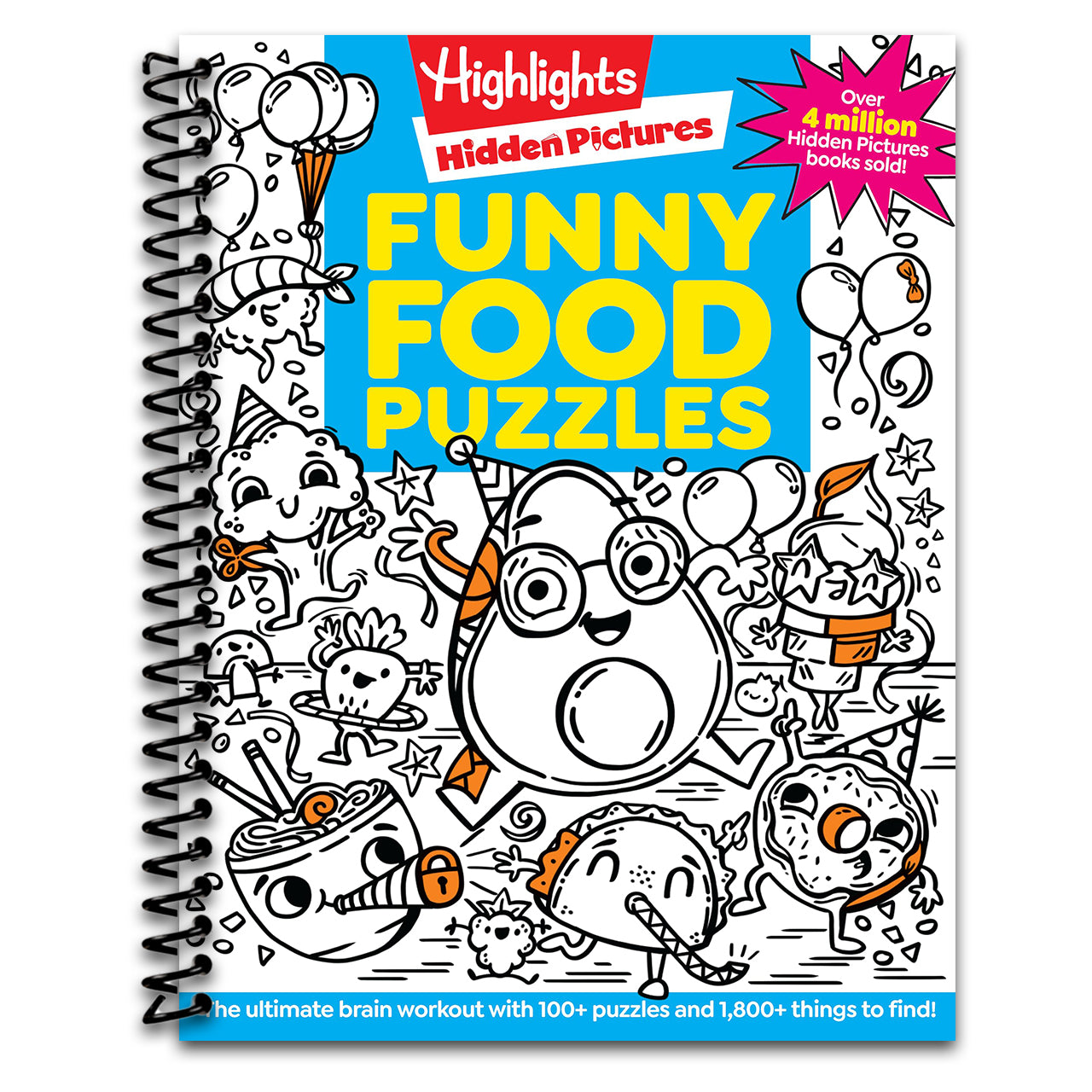 Funny Food Puzzles (Highlights Hidden Pictures) (Spiral bound) Happy Coil spiral bound book