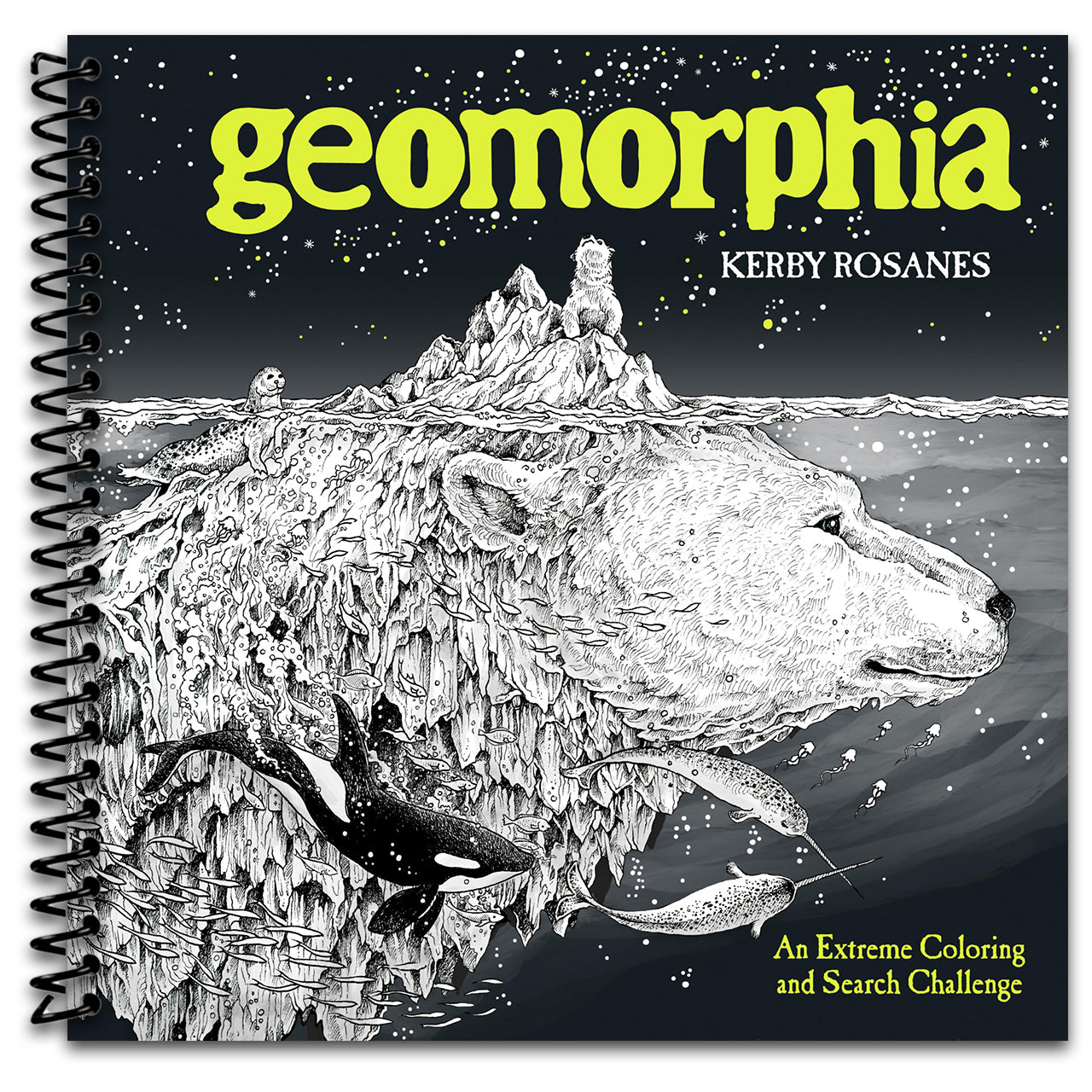 Geomorphia: An Extreme Coloring and Search Challenge (Spiral bound)