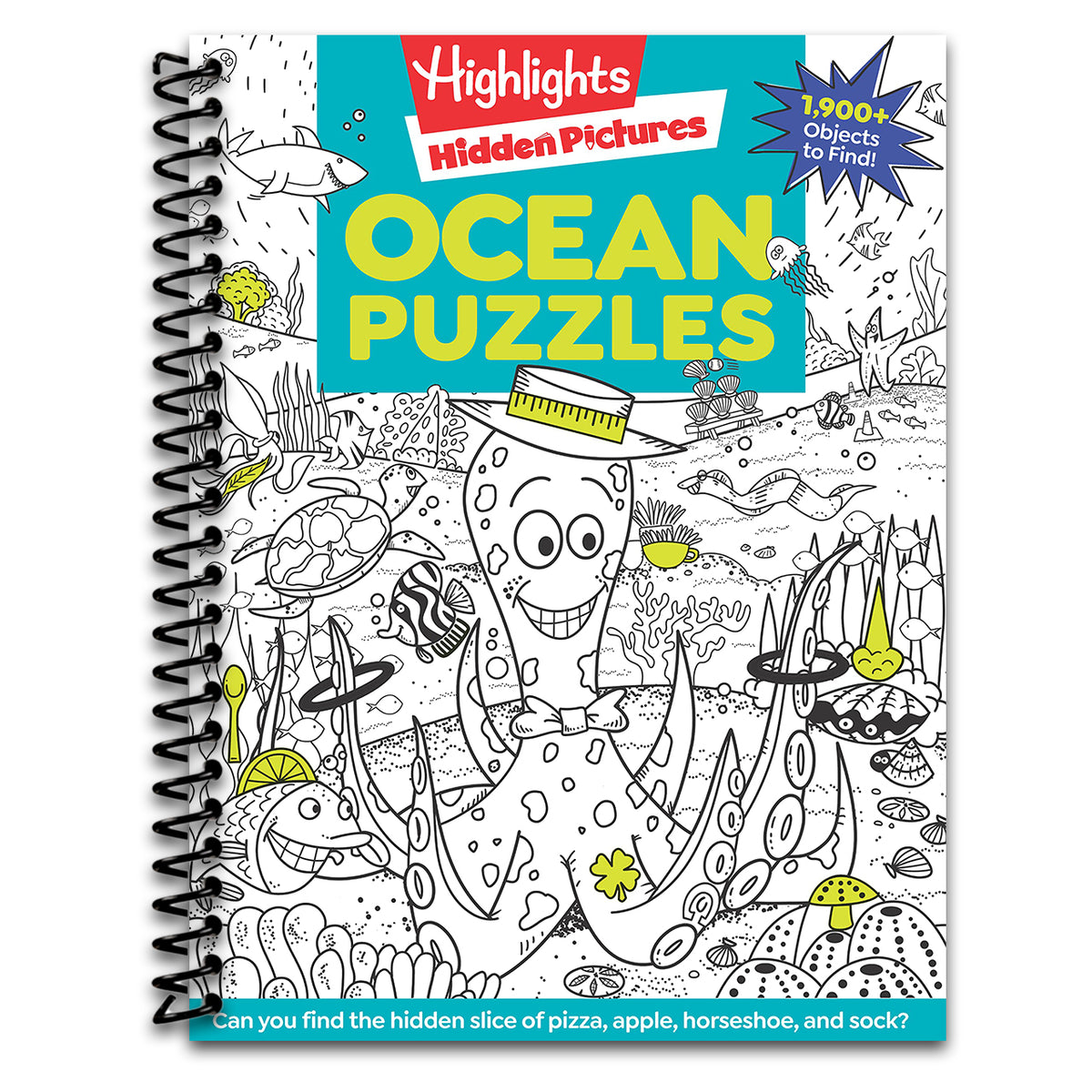 Ocean Puzzles: Over 100 Ocean-Themed Search and Find Puzzles for Kids 6 and Over, Featuring Sea Creatures, Marine Animals, Underwater Scenes and Over 1,900 Hidden Objects (Highlights Hidden Pictures) (Spiral bound)