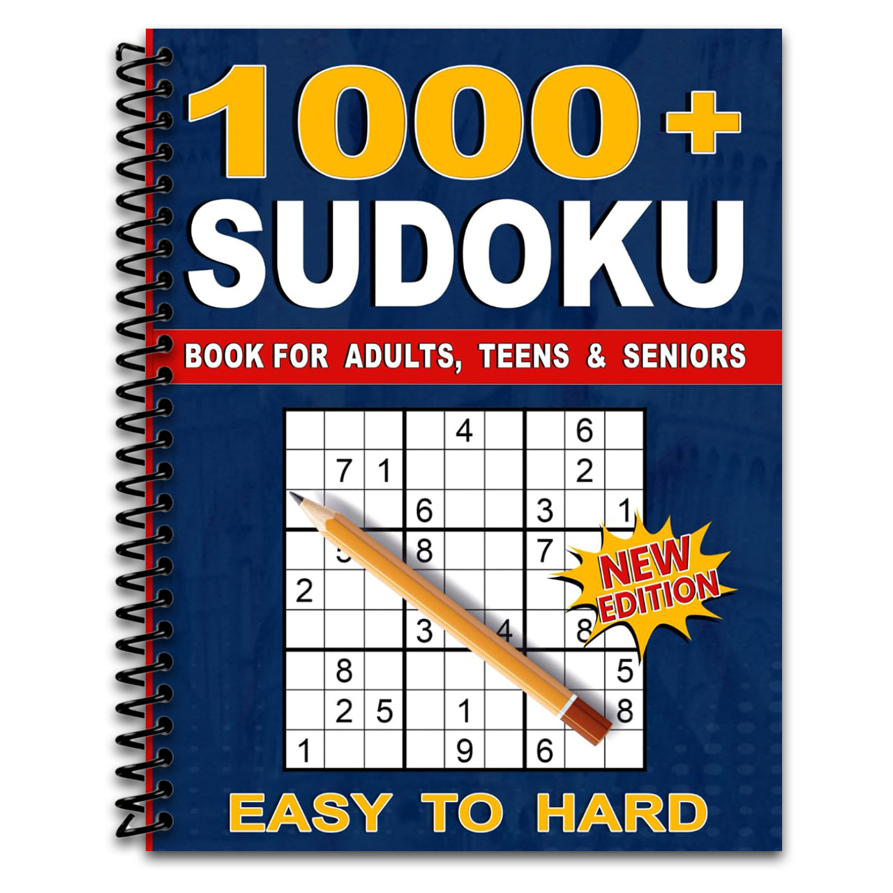 1000+ Sudoku Puzzles for Adults: A Book With More Than 1000 Sudoku Puzzles from Easy to Hard for adults. (Spiral bound) Happy Coil spiral bound book
