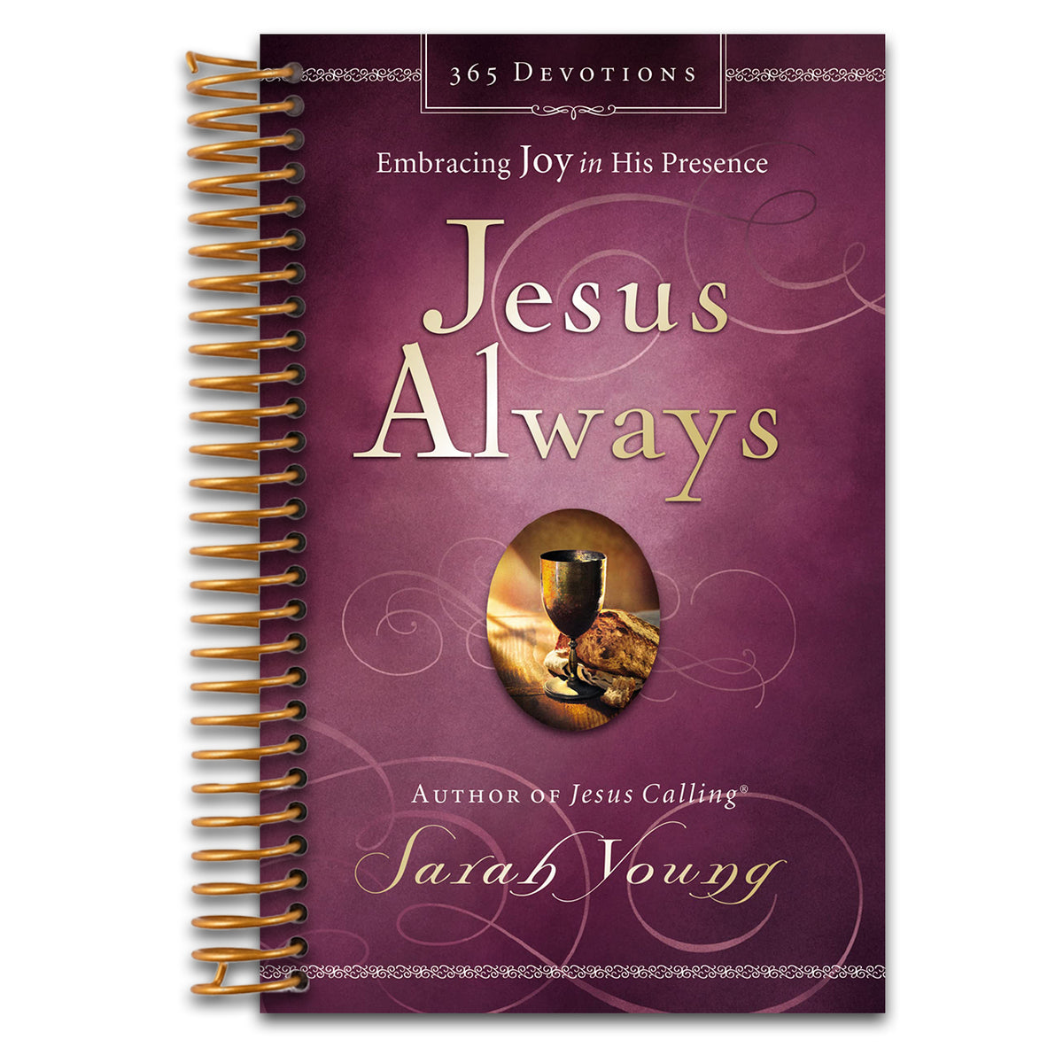 Jesus Always, Padded Hardcover, with Scripture References: Embracing Joy in His Presence (A 365-Day Devotional) (Spiral bound) Happy Coil spiral bound book