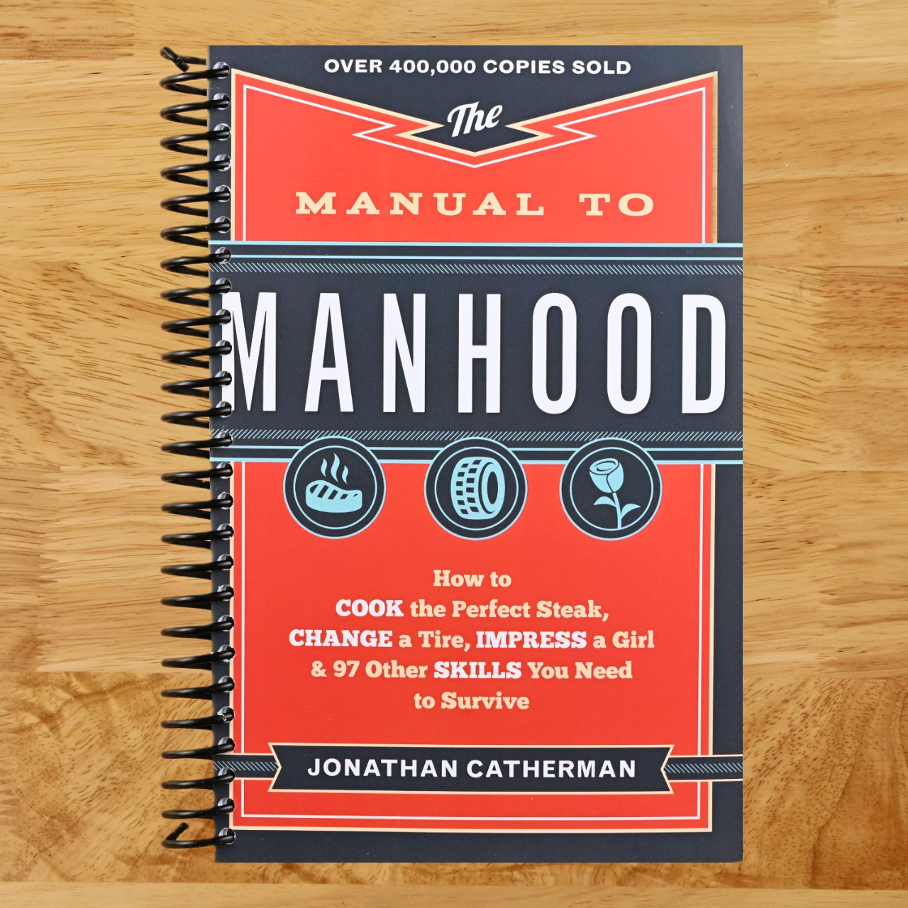 The Manual to Manhood: How to Cook the Perfect Steak, Change a Tire, Impress a Girl & 97 Other Skills You Need to Survive (Spiral bound)