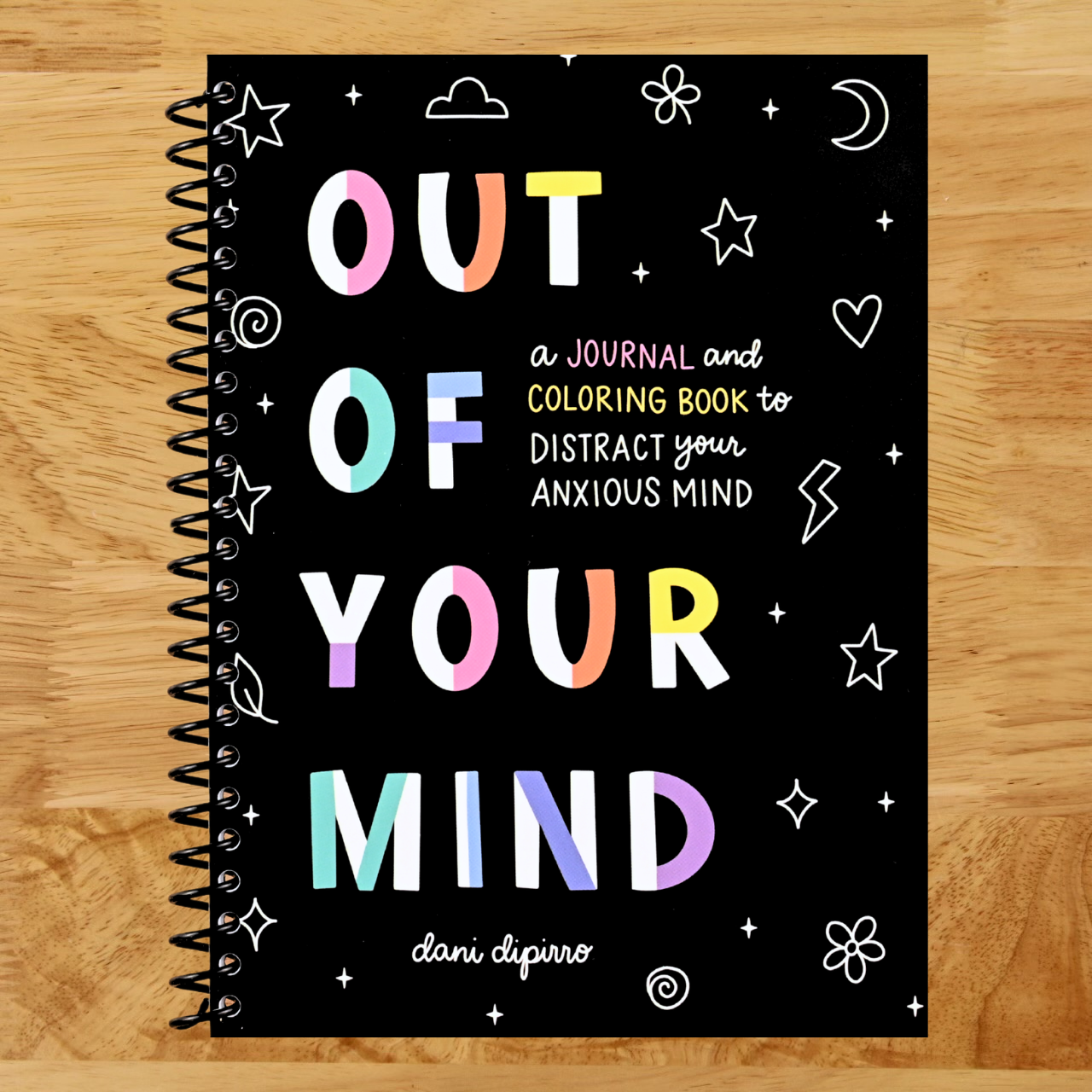 Out of Your Mind: A Journal and Coloring Book to Distract Your Anxious Mind (Anxiety Journaling and Coloring Series) (Spiral bound) Happy Coil spiral bound book
