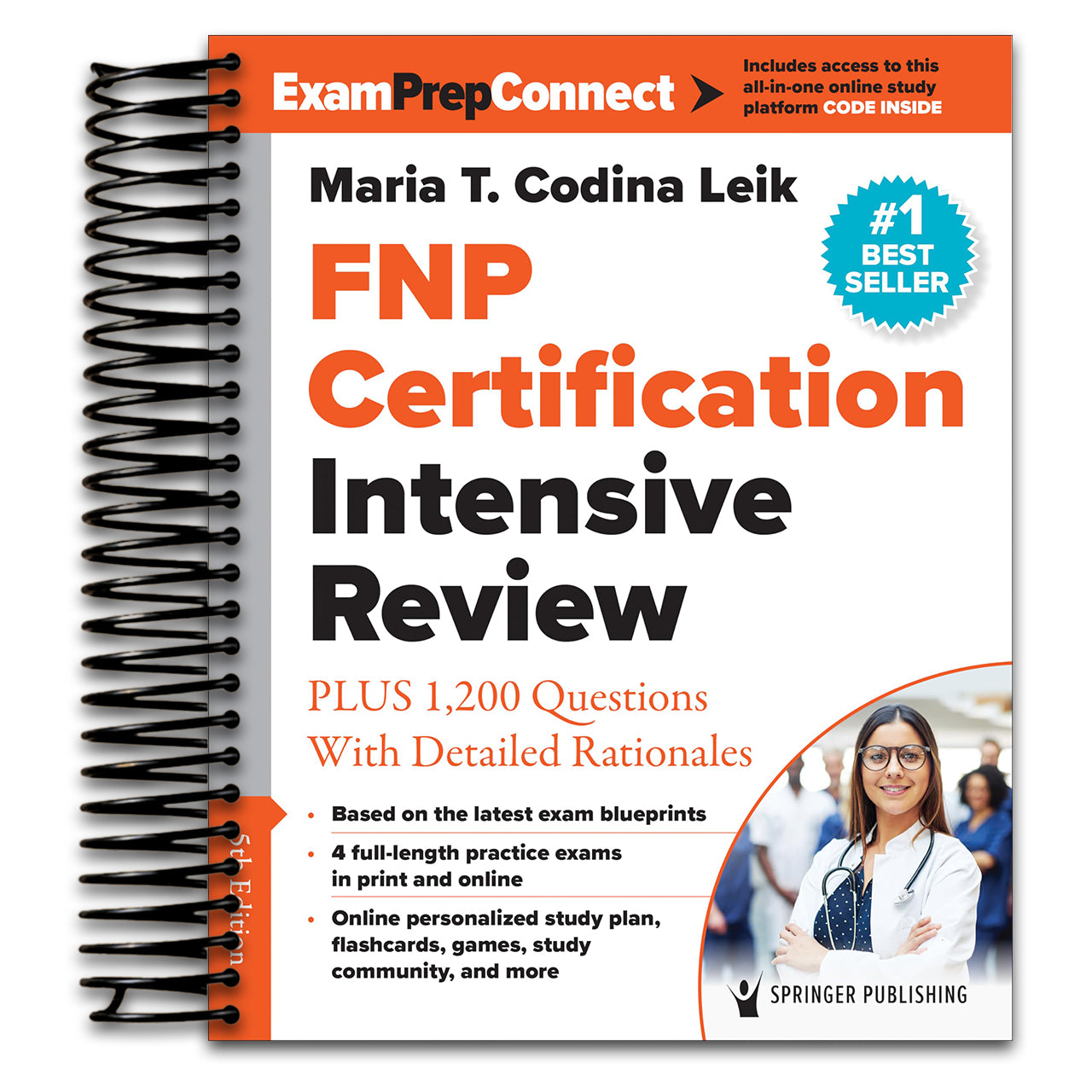 FNP Certification Intensive Review: PLUS 1,200 Questions With Detailed Rationales (Spiral bound) Happy Coil spiral bound book