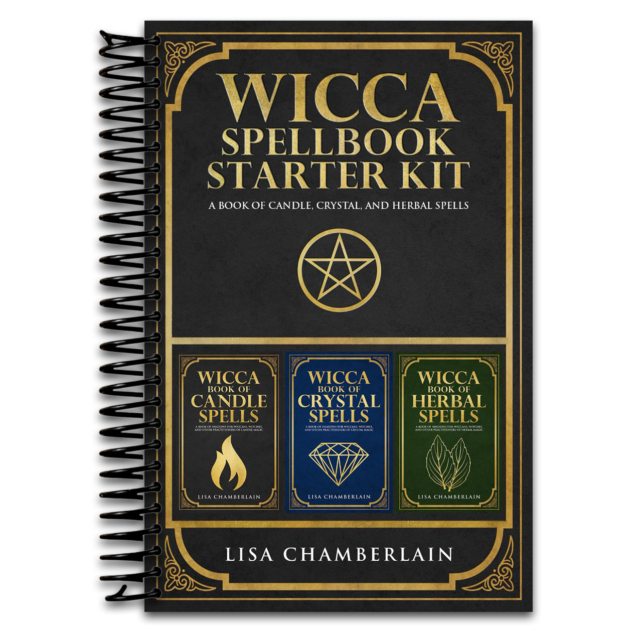 Wicca Spellbook Starter Kit: A Book of Candle, Crystal, and Herbal Spells (Wicca Starter Kit Series) (Spiral bound) Happy Coil spiral bound book