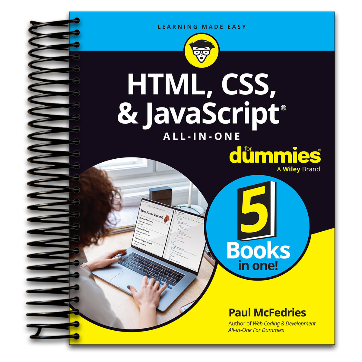 HTML, CSS, & JavaScript All-in-One For Dummies (Spiral bound) Happy Coil spiral bound book
