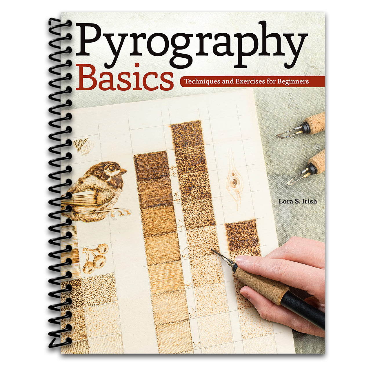 Pyrography Basics: Techniques and Exercises for Beginners (Spiral-bound) Happy Coil spiral bound book