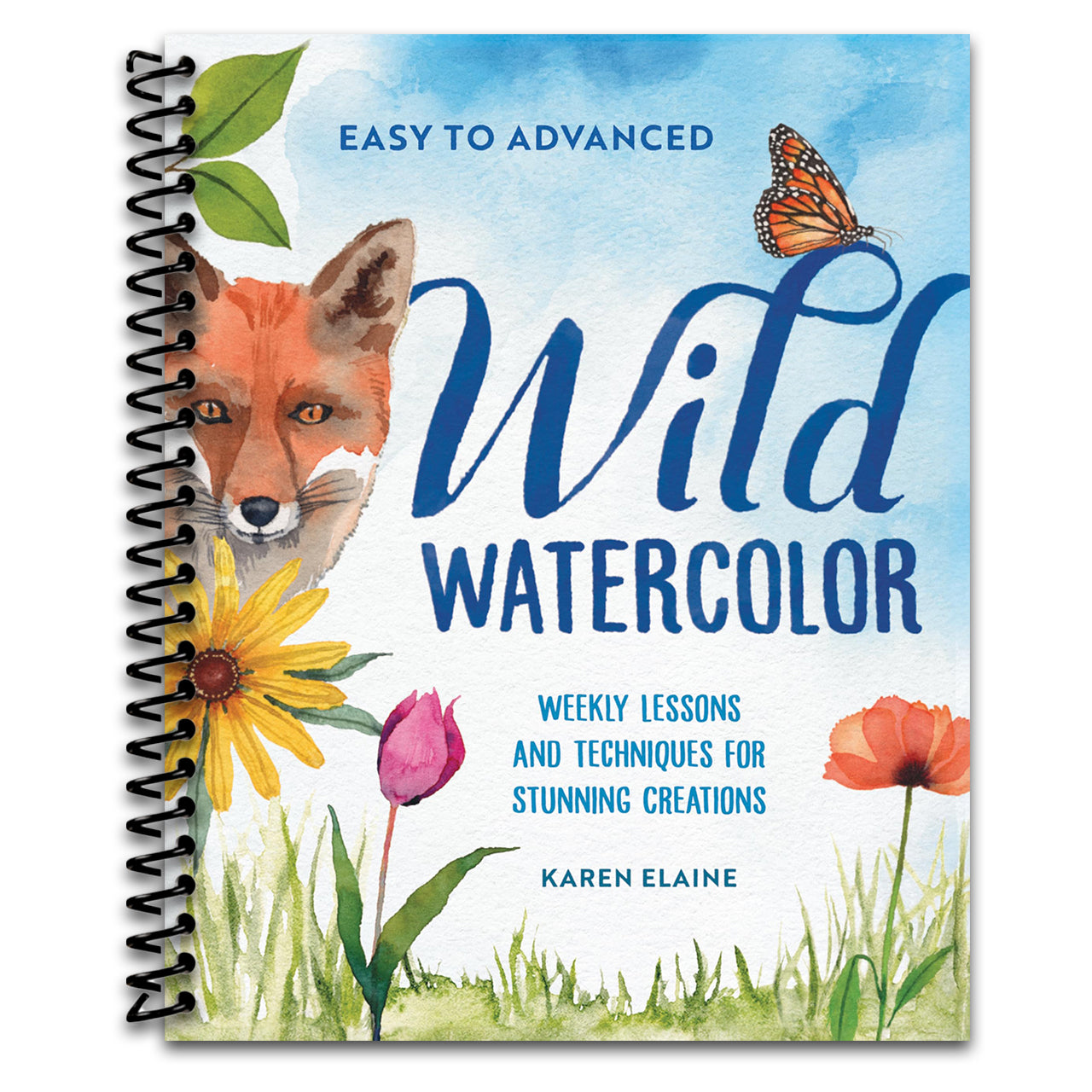 Wild Watercolor: Weekly Lessons and Techniques for Stunning Creations (Spiral bound) Happy Coil spiral bound book