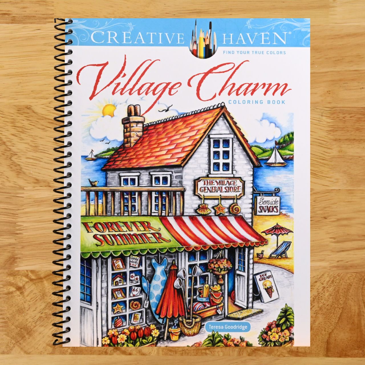 Creative Haven Village Charm Coloring Book (Adult Coloring Books: In The Country) (Spiral bound) Happy Coil spiral bound book