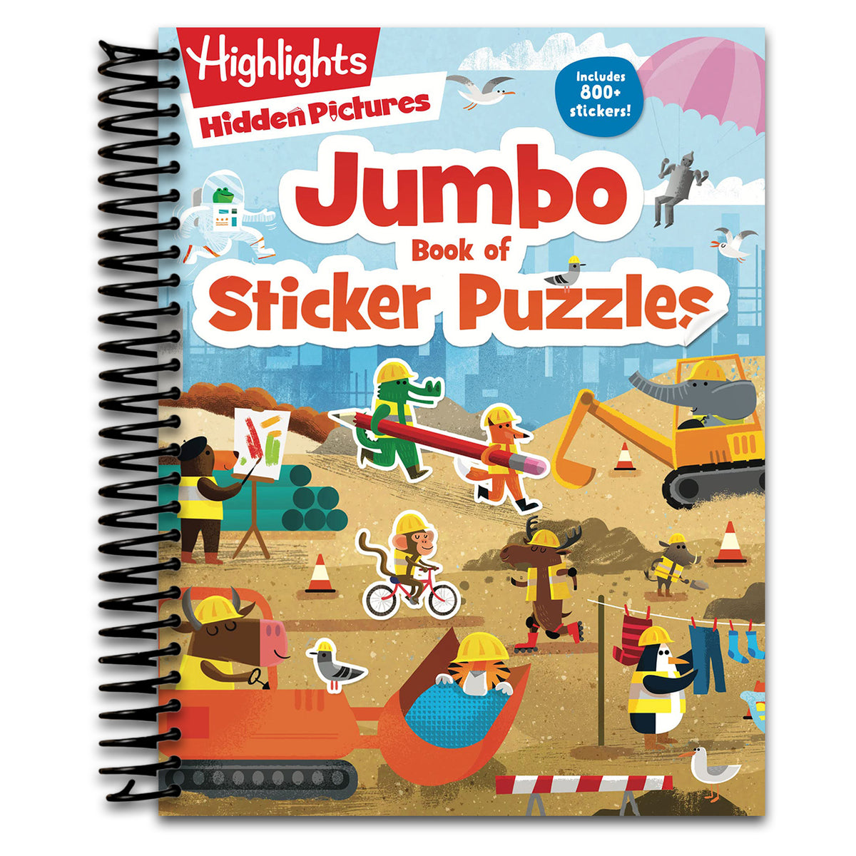Jumbo Book of Sticker Puzzles: Ultimate Sticker Puzzle Fun with Over 800 Stickers & 100 Activities, Including Mazes, Hidden Pictures Scenes & Logic Puzzles (Highlights Jumbo Books & Pads) (Spiral bound)