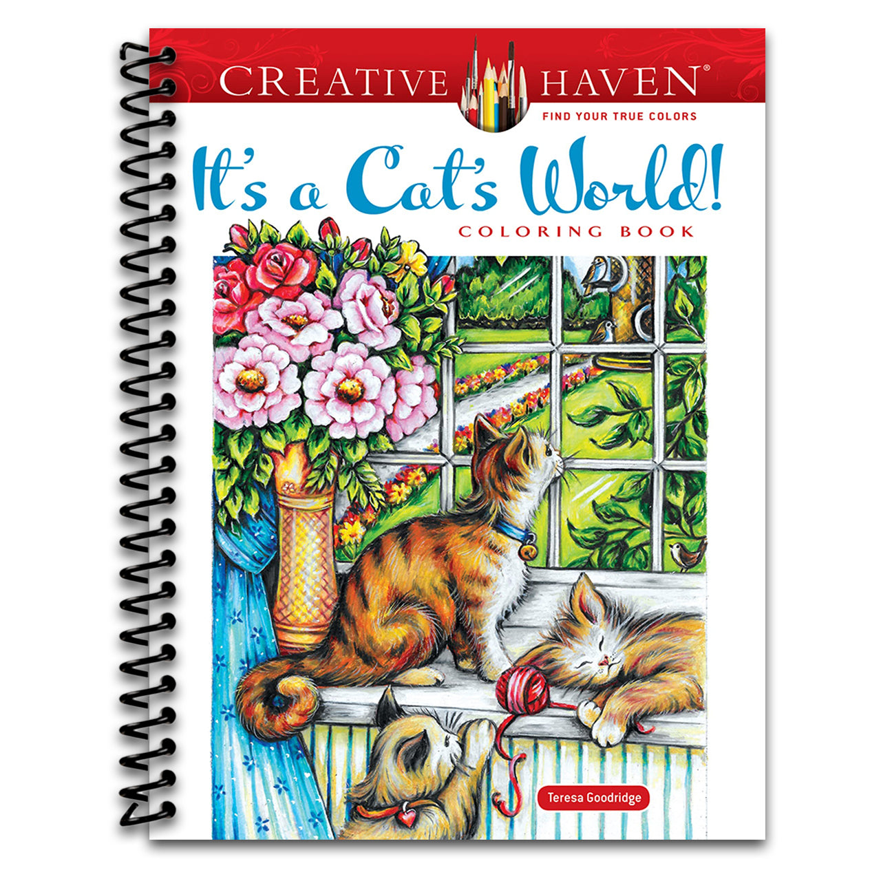 Creative Haven It's a Cat's World! Coloring Book (Adult Coloring Books: Pets) (Spiral bound)