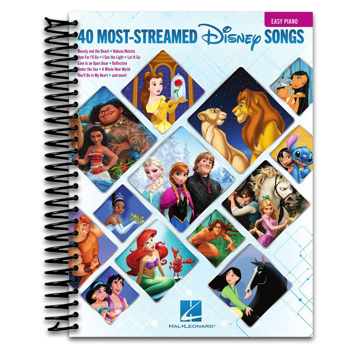 The 40 Most-Streamed Disney Songs | Easy Piano Songbook for Beginners | Sheet Music Book with Lyrics for Kids and Adults | Popular Disney Movie Hits for Students Teachers and Family Piano Practice (Spiral bound)