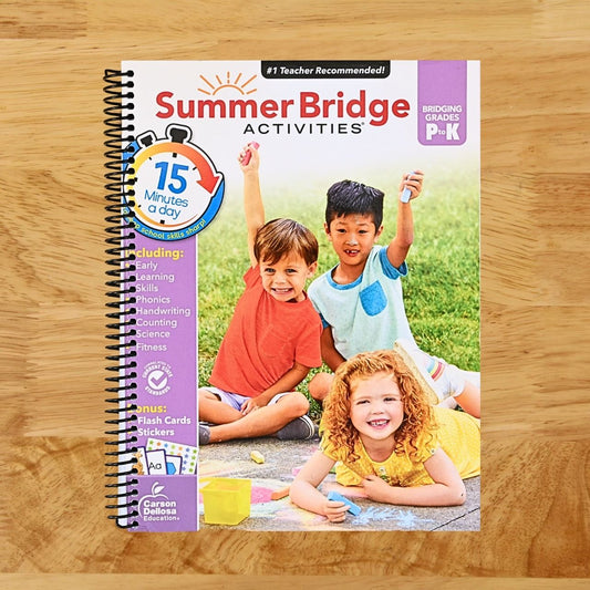 Summer Bridge Activities Preschool to Kindergarten Workbooks, PreK & K Toddler Activity Book With Phonics, Math, Science, Handwriting Practice, Early Learning Skills, and Flash Cards