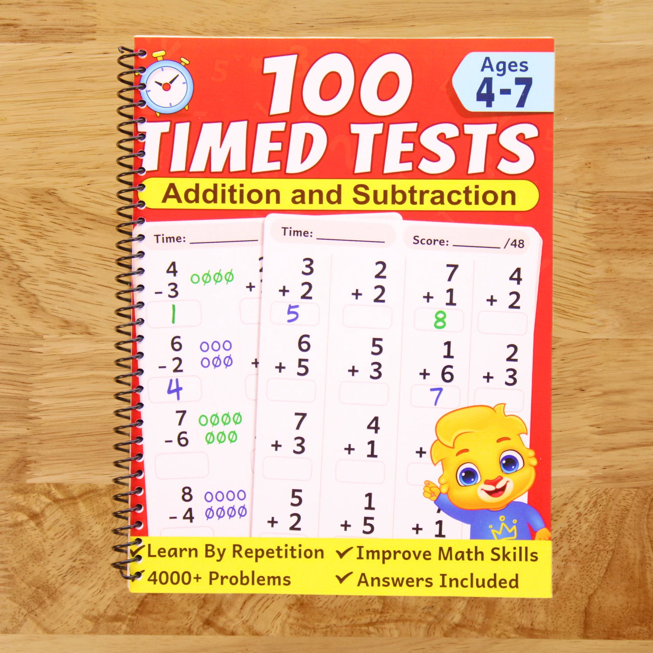 100 Timed Tests for Addition and Subtraction: Math Book for Kids Ages 4 to 7 | Preschool, Kindergarten & 1st Grade Educational Math Workbook | Addition and Subtraction Mathematics Drills