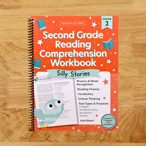 The 2nd Grade Reading Comprehension Workbook for Kids: Silly and Engaging Stories, Biographies, Poetry and Informational Text to Improve Reading Comprehension and Phonics (2nd Grade Workbooks)