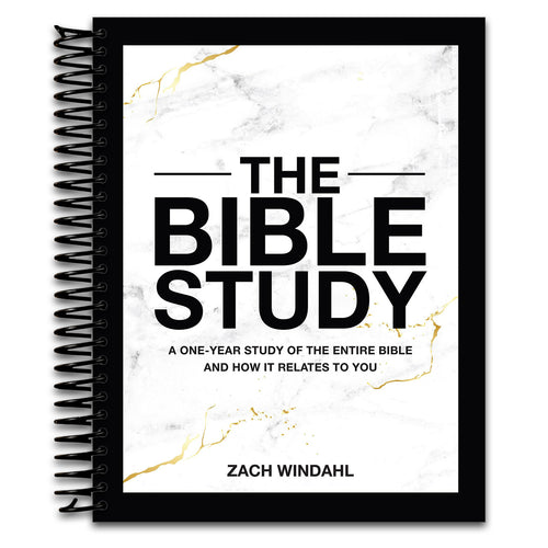 The Bible Study: A One-Year Study of the Entire Bible and How It Relates to You (1-Volume Hardcover Edition with Study Questions and Daily or Weekly Reading Plans) (Spiral bound) Happy Coil spiral bound book