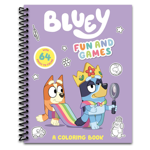 Bluey: Fun and Games: A Coloring Book (Spiral bound) Happy Coil spiral bound book