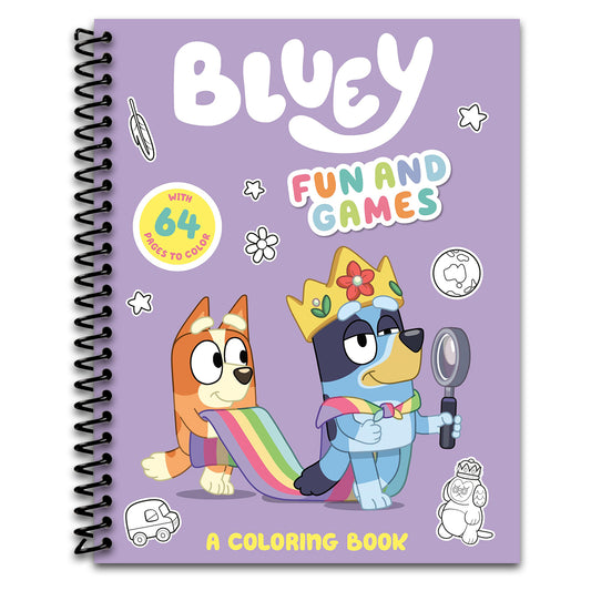 Bluey: Fun and Games: A Coloring Book (Spiral bound) Happy Coil spiral bound book