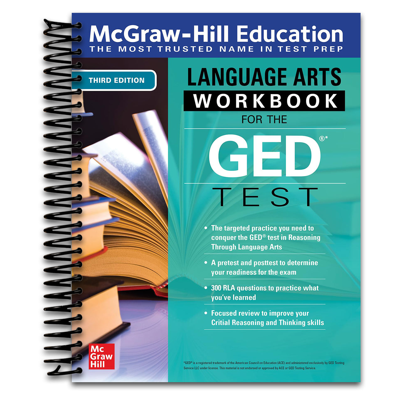 McGraw-Hill Education Language Arts Workbook for the GED Test, Third Edition   (Spiral bound)