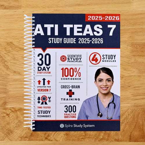 ATI TEAS 7 Study Guide: Spire Study System's ATI TEAS 7th Edition Test Prep Guide with Practice Test Review Questions for the Test of Essential Academic Skills