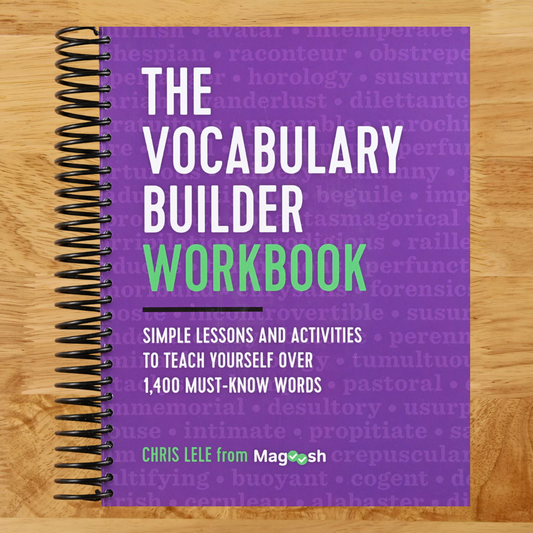 The Vocabulary Builder Workbook: Simple Lessons and Activities to Teach Yourself Over 1,400 Must-Know Words (Spiral bound) Happy Coil spiral bound book