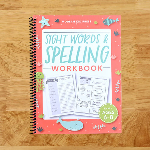 Sight Words and Spelling Workbook for Kids Ages 6-8: Learn to Write and Spell Essential Words | Kindergarten Workbook, 1st Grade Workbook and 2nd Grade Workbook | Reading & Phonics Activities + Worksheets (Spiral bound) Happy Coil spiral bound book