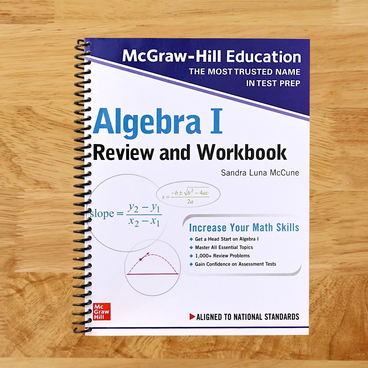 McGraw-Hill Education Algebra I Review and Workbook (Spiral bound) Happy Coil spiral bound book