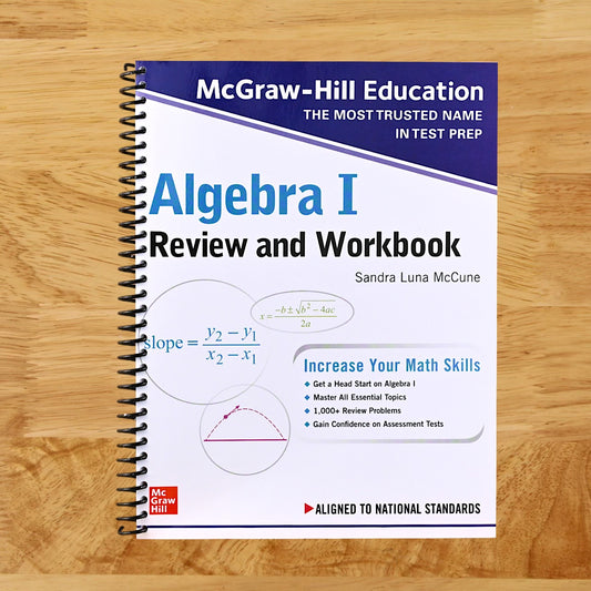 McGraw-Hill Education Algebra I Review and Workbook (Spiral bound) Happy Coil spiral bound book