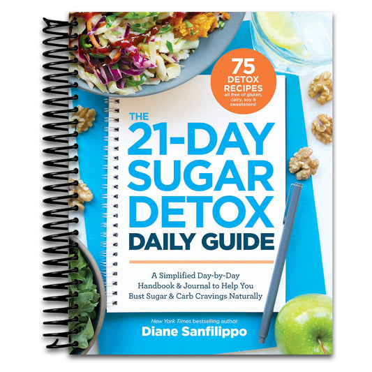 The 21-Day Sugar Detox Daily Guide: A Simplified, Day-by-Day Handbook & Journal to Help You Bust Sugar & Carb Cravings Naturally   (Spiral bound)
