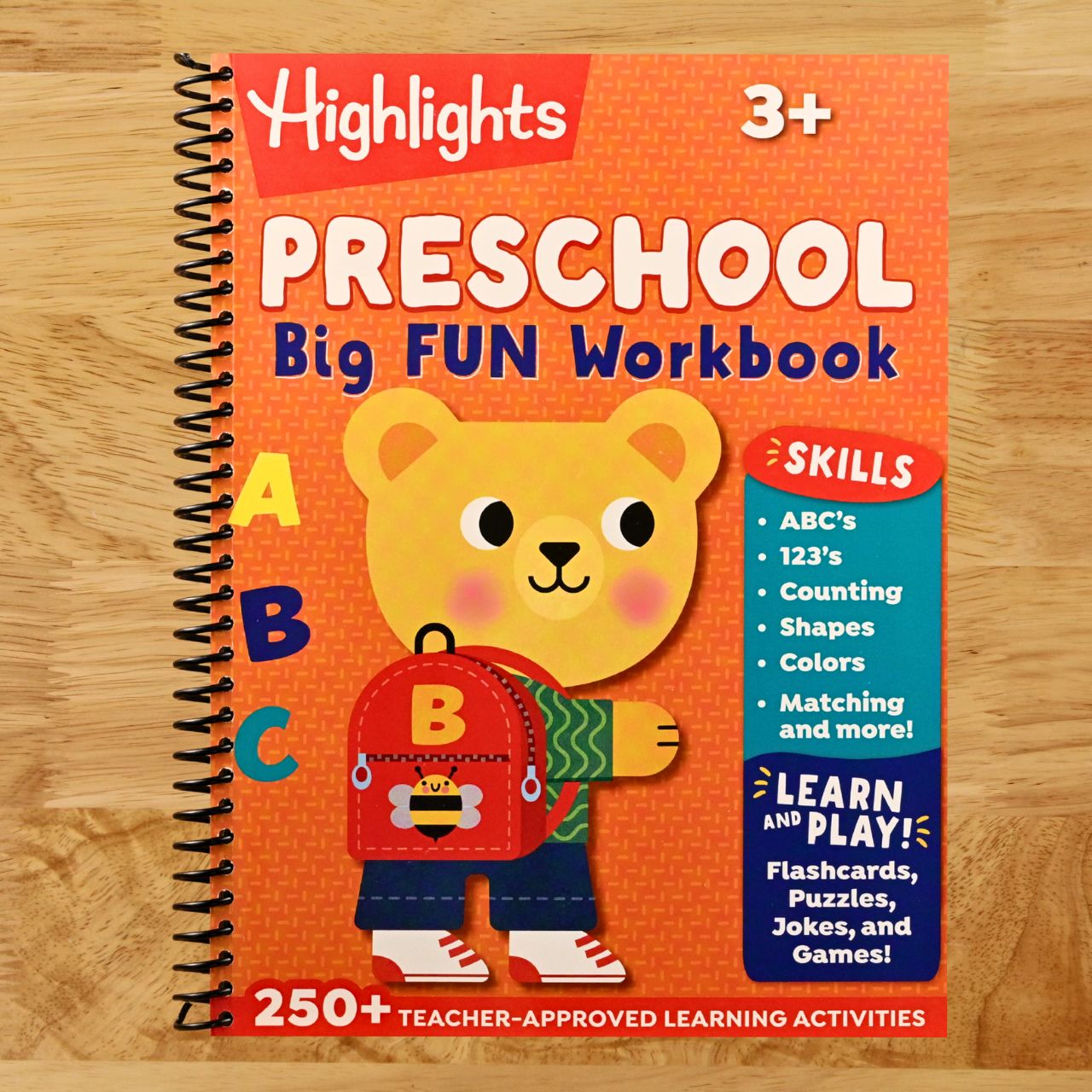Preschool Big Fun Workbook: 256-Page Preschool Learning Workbook, Practice Math, Writing, Shapes and More with Puzzles and Activities for Preschoolers (Spiral bound) Happy Coil spiral bound book