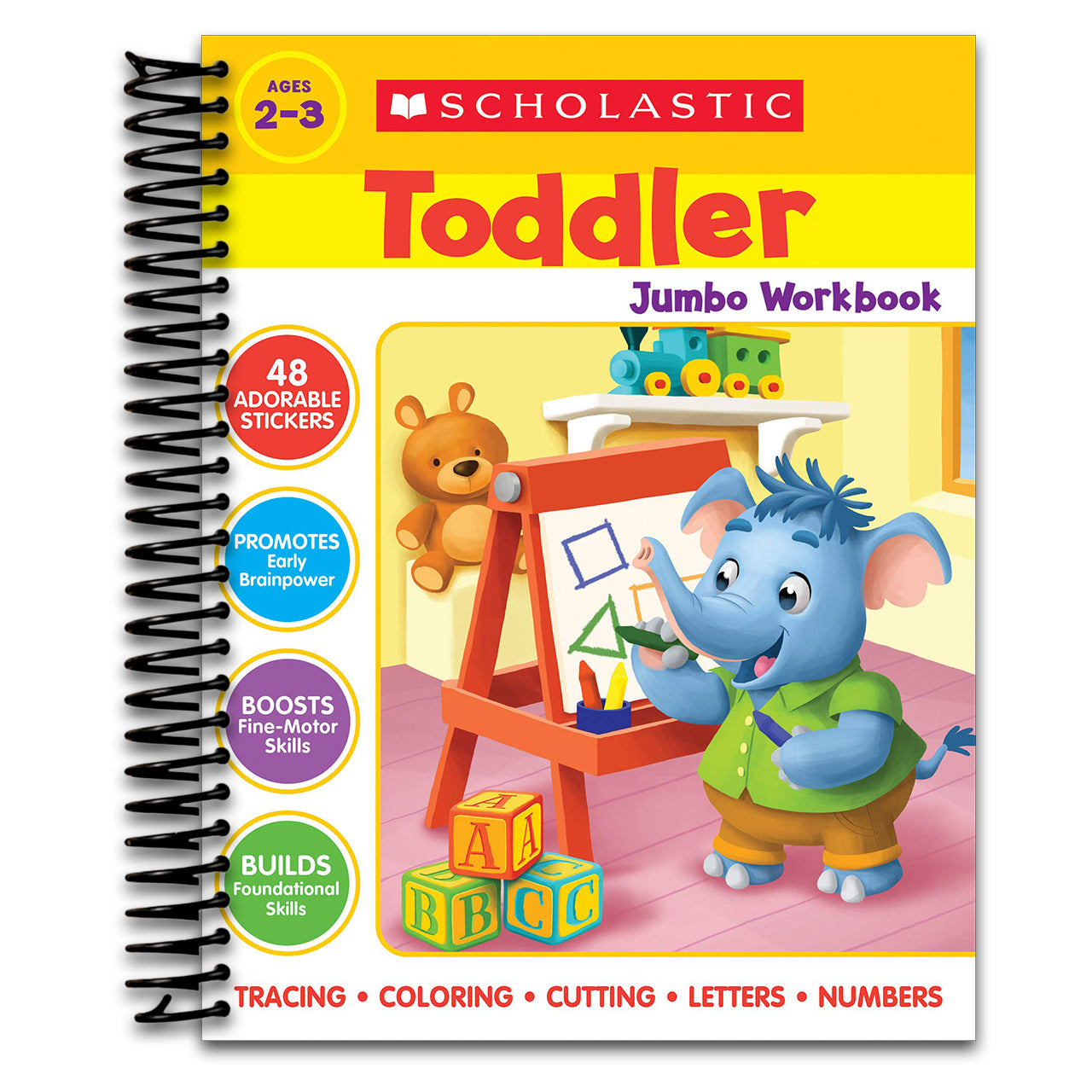 Scholastic Toddler Jumbo Workbook (Spiral bound) Happy Coil spiral bound book