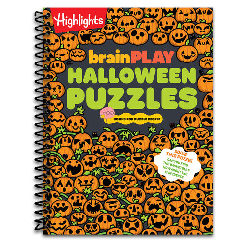 brainPLAY Halloween Puzzles: A Challenging Halloween Activity Book for Kids Ages 7 and Up with Over 200 Puzzles, Logic Games, Mazes and Hidden ... Spook-tacular Fun (brainPLAY Puzzle Books) (Spiral bound) Happy Coil spiral bound book