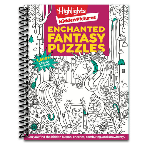 Enchanted Fantasy Puzzles: Find Over 1,800 Hidden Objects within this Fairy Tale Puzzle Book with Dragons, Fairies and Magical Creatures (Highlights Hidden Pictures) (Spiral bound) Happy Coil spiral bound book