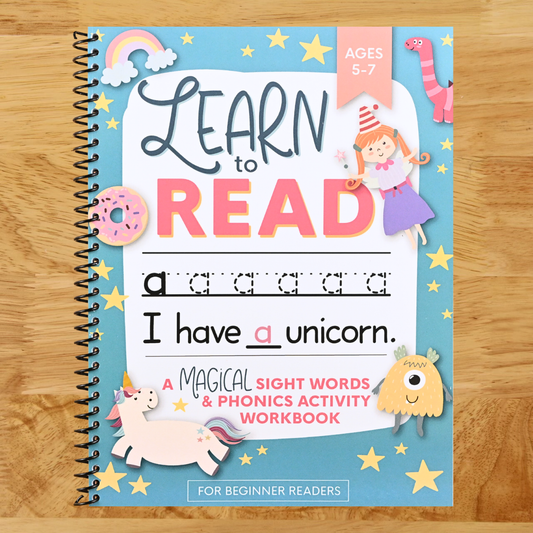 Learn to Read: A Magical Sight Words and Phonics Activity Workbook for Beginning Readers Ages 5-7: Reading Made Easy | Preschool, Kindergarten and 1st Grade (Spiral bound) Happy Coil spiral bound book