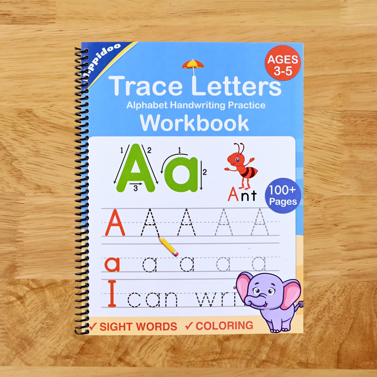 Trace Letters: Alphabet Handwriting Practice workbook for kids: Preschool writing Workbook with Sight words for Pre K, Kindergarten and Kids Ages 3-5. ... Words & Math for Preschool & Kindergarten) (Spiral bound) Happy Coil spiral bound book