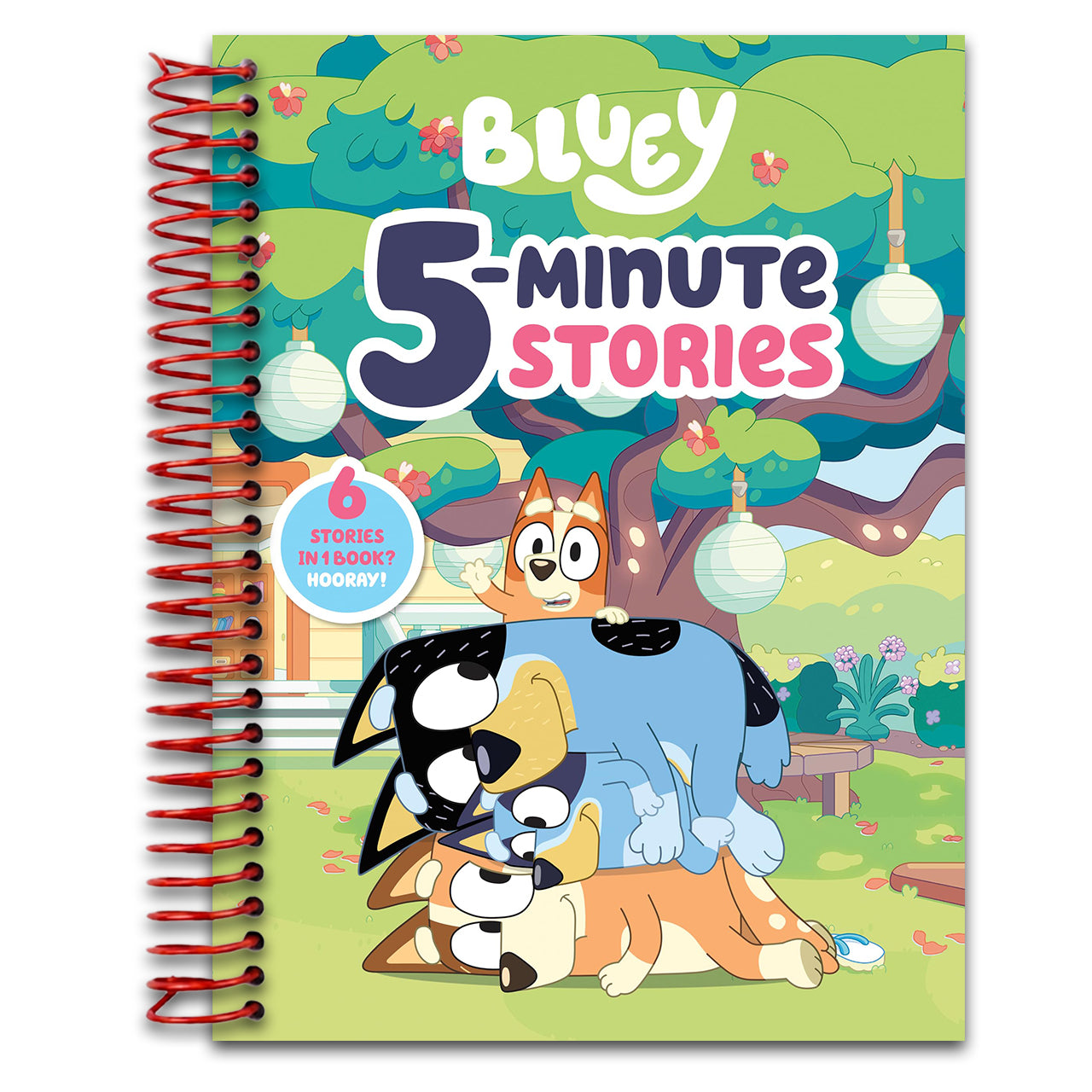 Bluey 5-Minute Stories: 6 Stories in 1 Book? Hooray!   (Spiral bound)