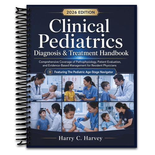 Clinical Pediatrics Diagnosis & Treatment Handbook: Comprehensive Coverage of Pathophysiology, Patient Evaluation, and Evidence-Based Management for Resident Physicians (Spiral bound) Happy Coil spiral bound book