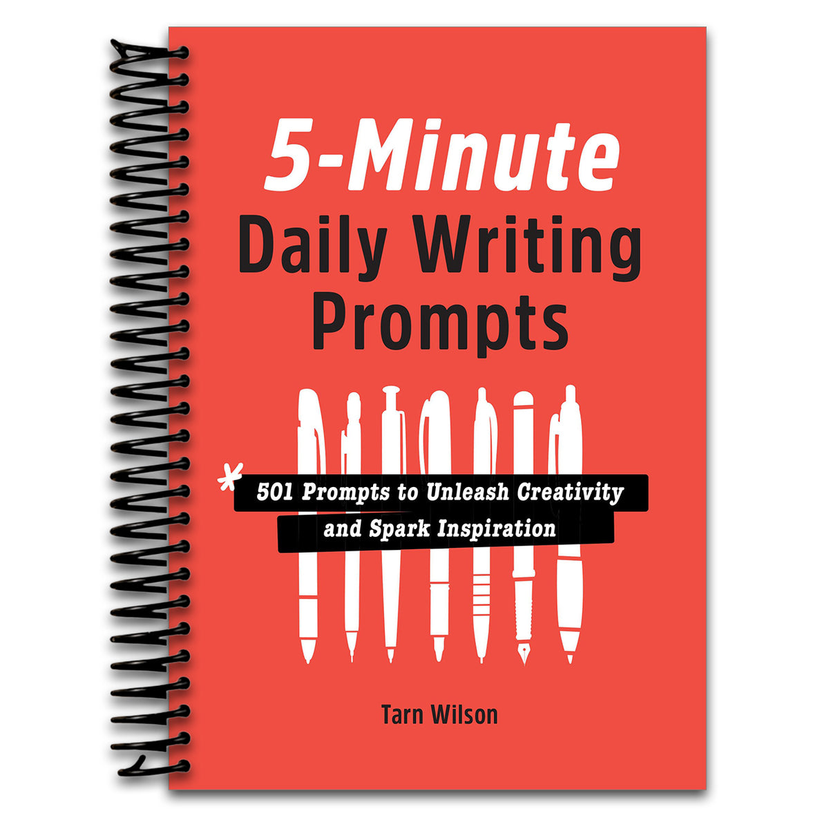 5-Minute Daily Writing Prompts: 501 Prompts to Unleash Creativity and Spark Inspiration (Spiral bound) Happy Coil spiral bound book