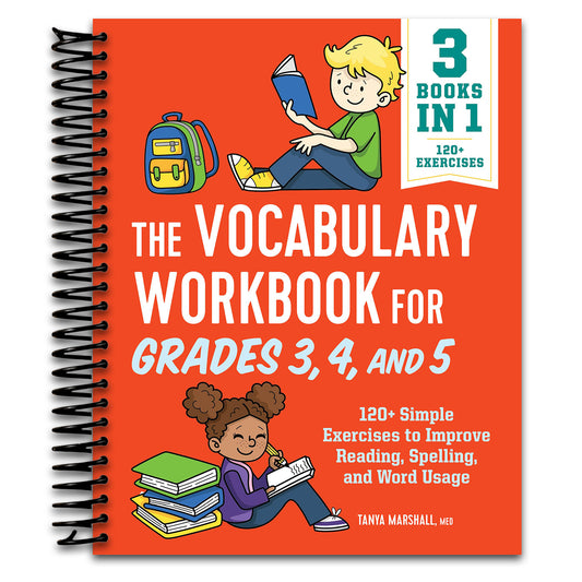 The Vocabulary Workbook for Grades 3, 4, and 5: 120+ Simple Exercises to Improve Reading, Spelling, and Word Usage (English Grammar Workbooks) (Spiral bound) Happy Coil spiral bound book