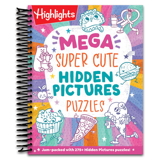 Mega Super Cute Hidden Pictures Puzzles: The Biggest and Cutest Book of Picture Puzzles Ever Featuring Thousands of Adorable Hidden Objects for Kids 6-9 (Spiral bound) Happy Coil spiral bound book