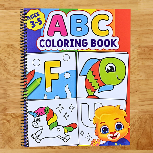 ABC Coloring Book: Color 100+ Animals, Birds, Vehicles, Fruits, Toys & Alphabets For Boys & Girls | Coloring Book for Toddlers and Preschool Kids | ... Book and Coloring Pages (Kids Ages 3-5) (Spiral bound) Happy Coil spiral bound book