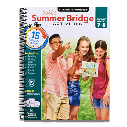 Summer Bridge Activities 7th Grade to 8th Grade Workbooks All Subjects, Math, Language Arts, Science, Social Studies, Fitness, Seventh & Eighth Grade with Flash Cards, eBooks & More (Volume 9) (Spiral bound) Happy Coil spiral bound book