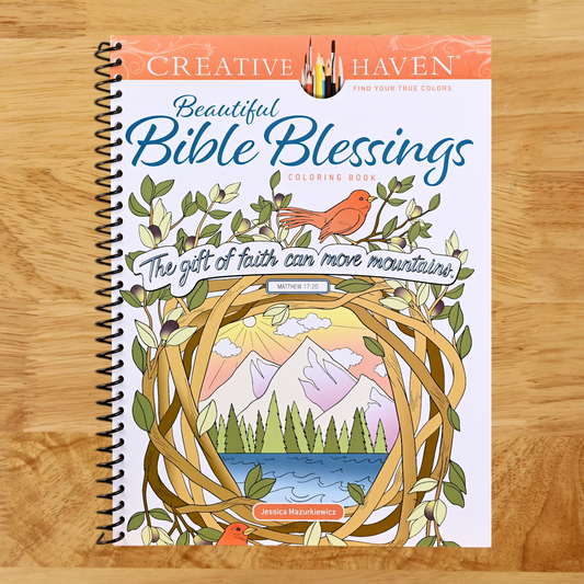 Creative Haven Beautiful Bible Blessings Coloring Book (Adult Coloring Books: Religious)   (Spiral bound)