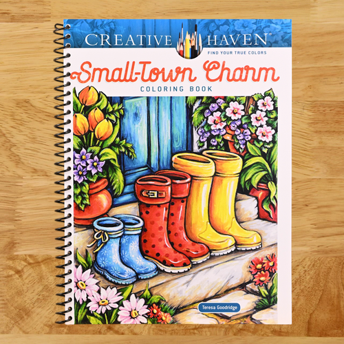 Creative Haven Small-Town Charm Coloring Book (Adult Coloring Books: In The Country)   (Spiral bound)