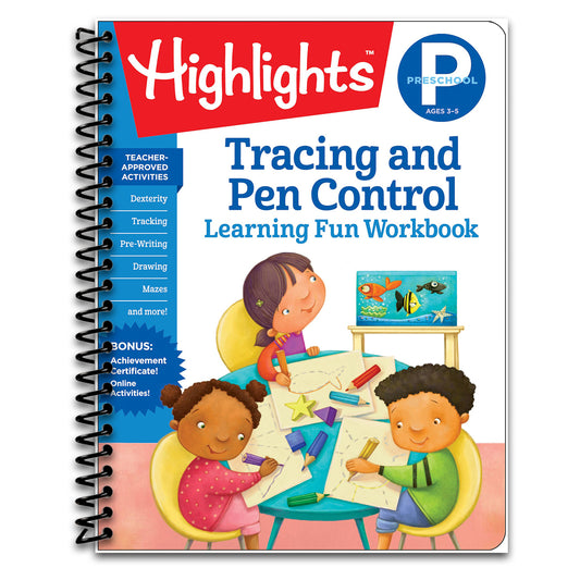 Preschool Tracing and Pen Control (Highlights Learning Fun Workbooks) (Spiral bound) Happy Coil spiral bound book