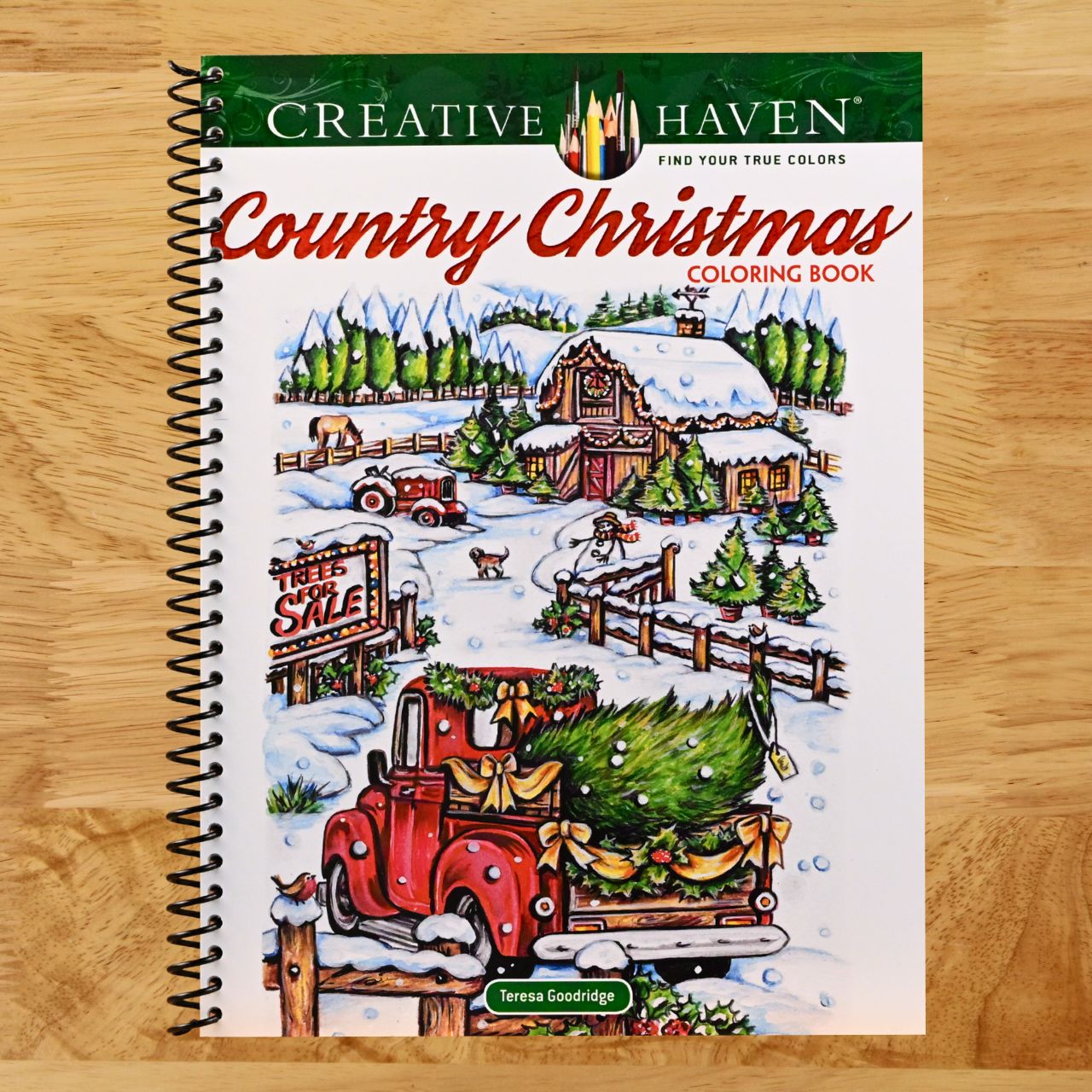 Creative Haven Country Christmas Coloring Book (Spiral bound) Happy Coil spiral bound book